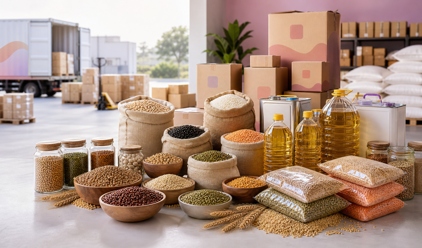 Agro commodities and edible oil products ready for wholesale supply